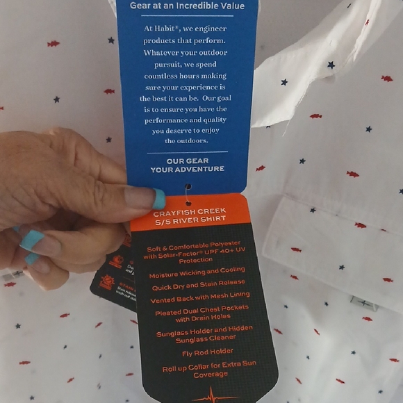 Habit White Dress Shirt with Red Accents - Picture 6 of 12